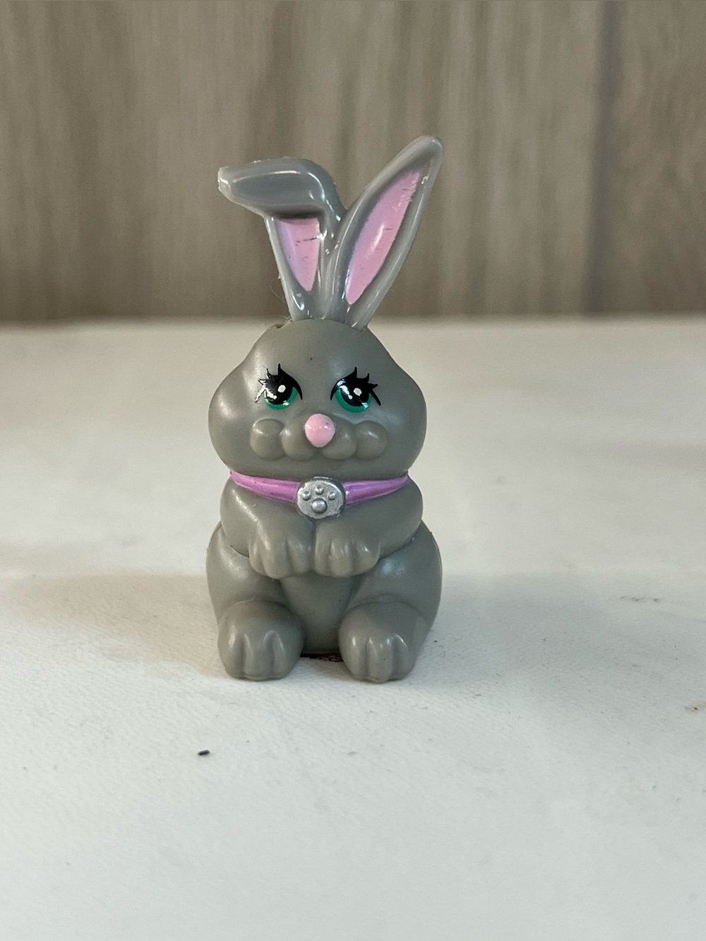 Vintage Littlest Pet Shop Snuggle Bunny 1992 Kenner Gray Grey Rabbit Upright Ear